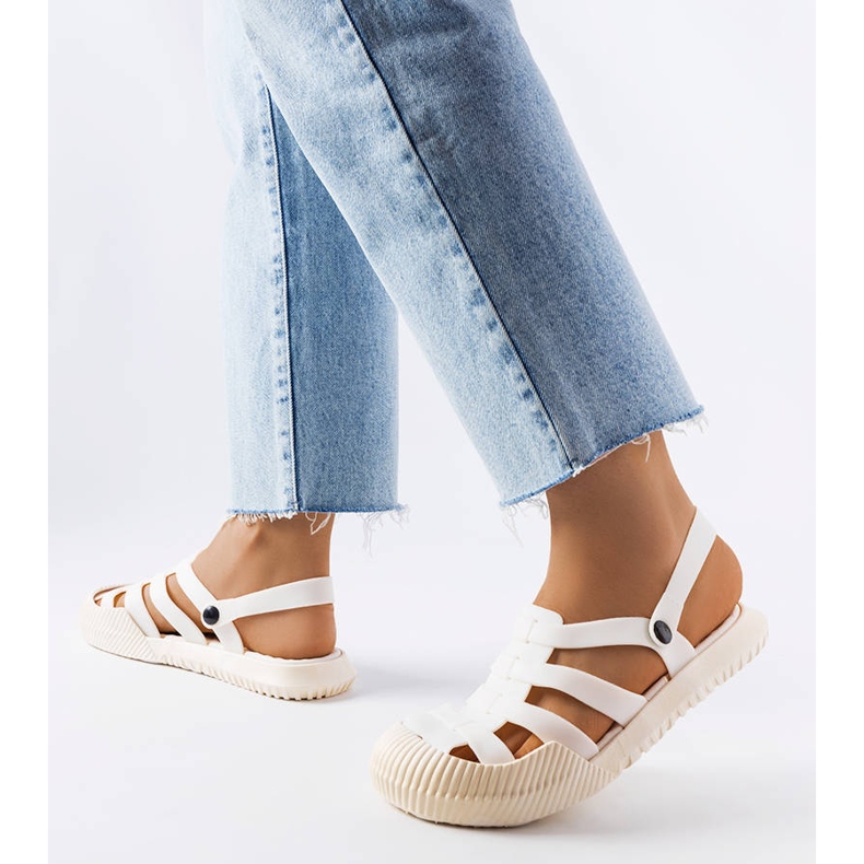 Kantonské bílé gumové sandály bílý 1