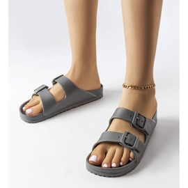 Šedé gumové jezdce s přezkami od Eugene šedá 1