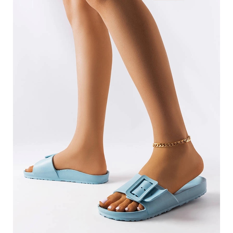 Modré gumové jezdce s přezkou od firmy Nelm modrý 2