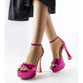 Růžové patentované sandály na vysokém podpatku z Illinois růžový 1