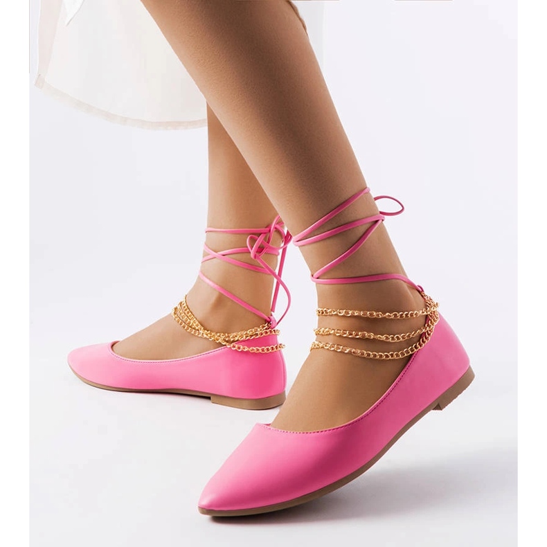 Růžové balerínky s ozdobnou sponou od Donat růžový 1