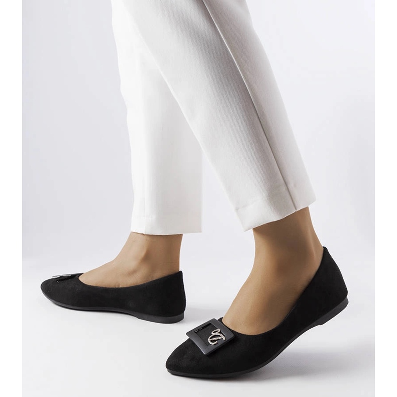 BM Černé baleríny zdobené kamínky od Fleminga černá 1