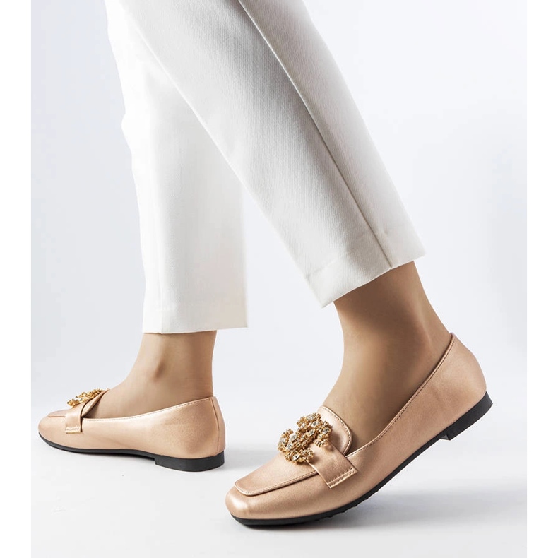 Zlaté mokasíny s kamínky od Neuer zlatý 1