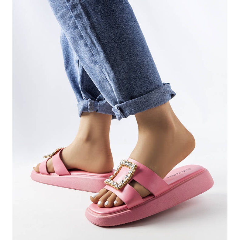 Fusbert růžové kamínkové posuvníky růžový 2