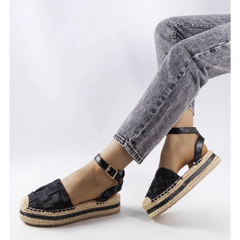 Černé espadrilky na platformě od Lafrenière černý 1