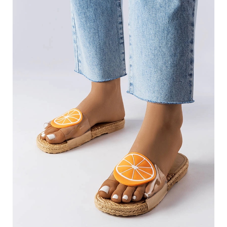 Transparentní pantofle s ozdobou Foddie bezbarvý 1