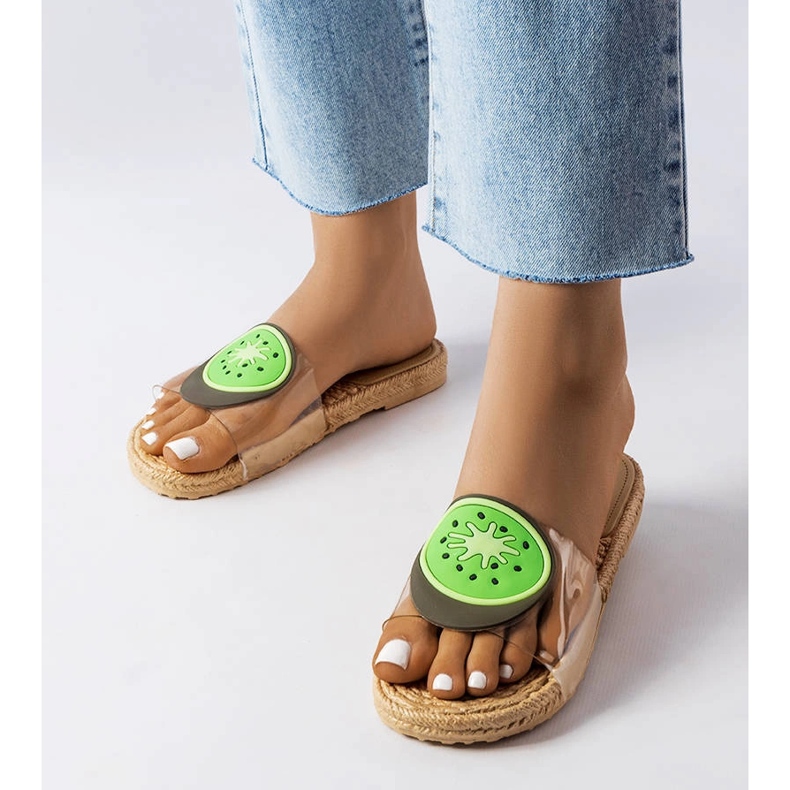 Transparentní pantofle s ozdobou Foddie béžový 1 Transparentní pantofle s ozdobou Foddie béžový 1