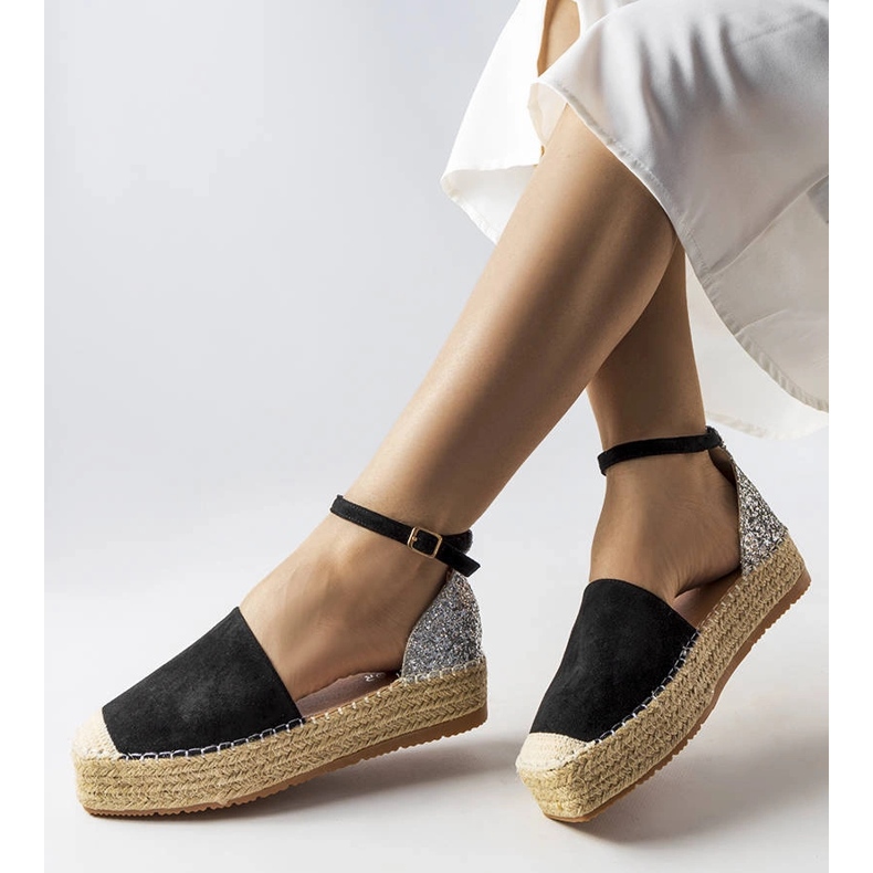 Černé espadrilky se třpytivou vložkou od Myasia černý 1