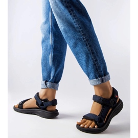 Černé sandály na suchý zip Lee Cooper LCW-23-34-1685L modrý 2