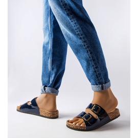 Modré korkové skluzavky s přezkami od Lee Cooper LCW-22-35-1157L modrý 2