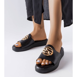 Černé skluzavky na platformě Michelle černá 1