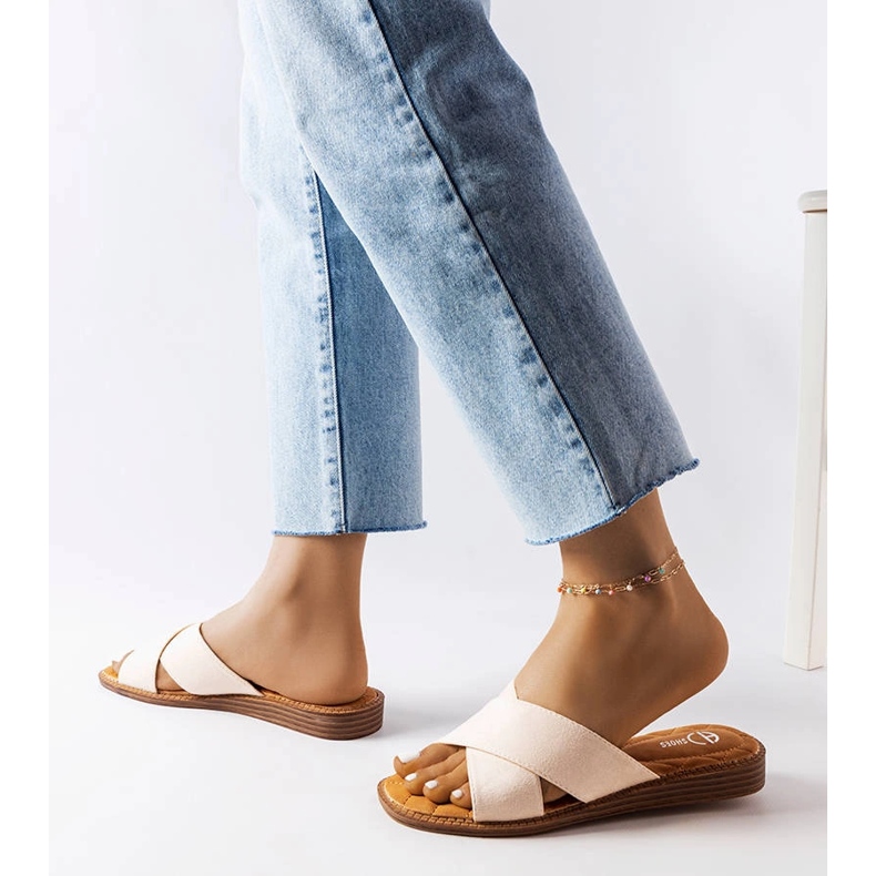 Inna Béžové pantofle Tiana béžový 2 Inna Béžové pantofle Tiana béžový 2