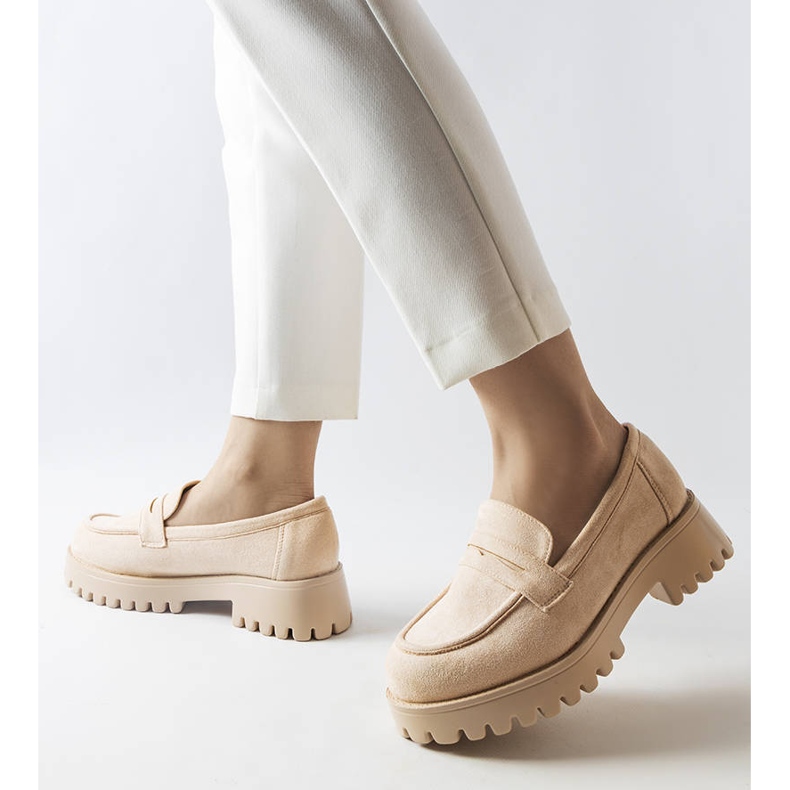 Inna Béžové eko semišové boty značky Dina béžový 2