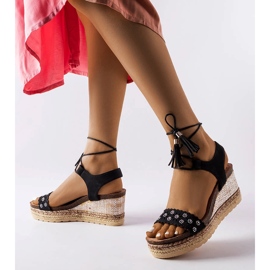 Tahoe černé klínové espadrilky černá 1