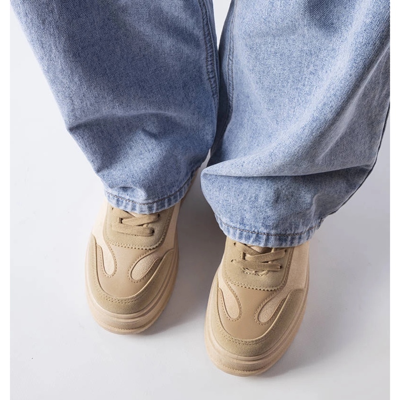 Béžové tenisky na platformě béžový 2