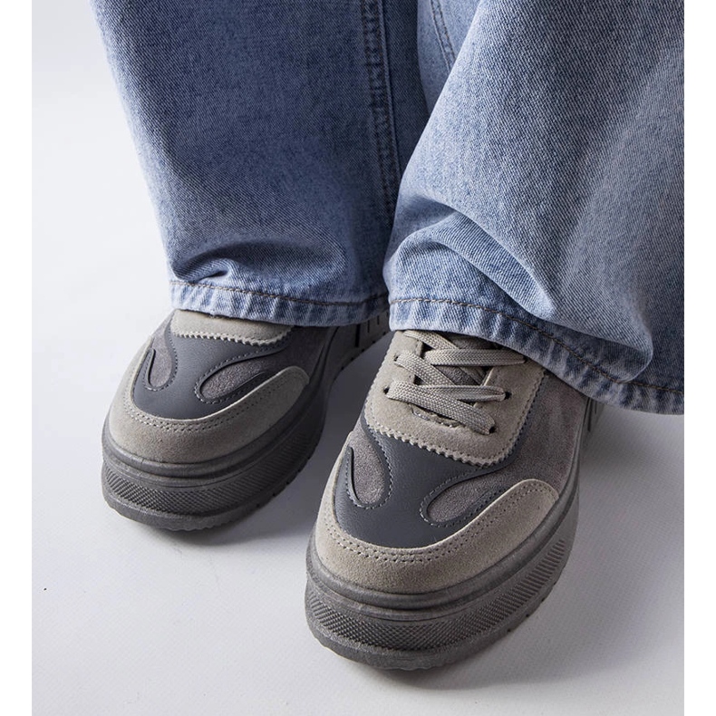 Šedé tenisky na platformě od Fabienne šedá 2