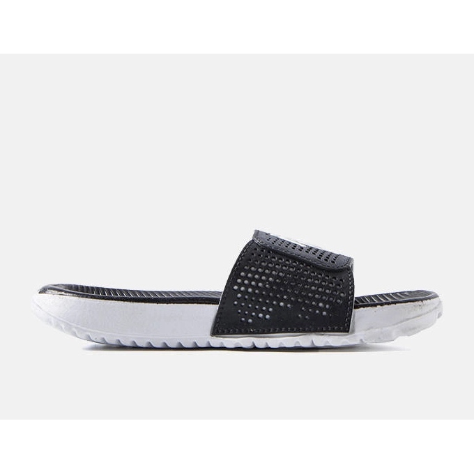 Černobílé gumové pantofle z Atén černá 2