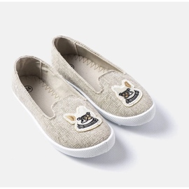 Šedé dětské tenisky s aplikací Naomi šedá 1 Šedé dětské tenisky s aplikací Naomi šedá 1