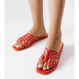 Červené dámské pantofle Gandy červený 1