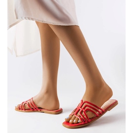 Červené dámské pantofle Gandy červený 2