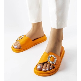 Oranžové posuvníky zdobené kamínky Griegsvei oranžový 1