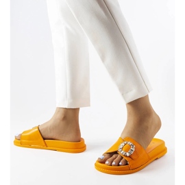 Oranžové posuvníky zdobené kamínky Griegsvei oranžový 2