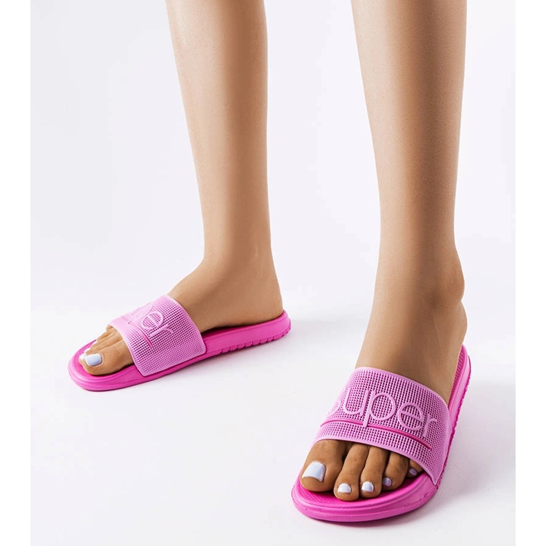 Růžové gumové pantofle od Azelio růžový 1