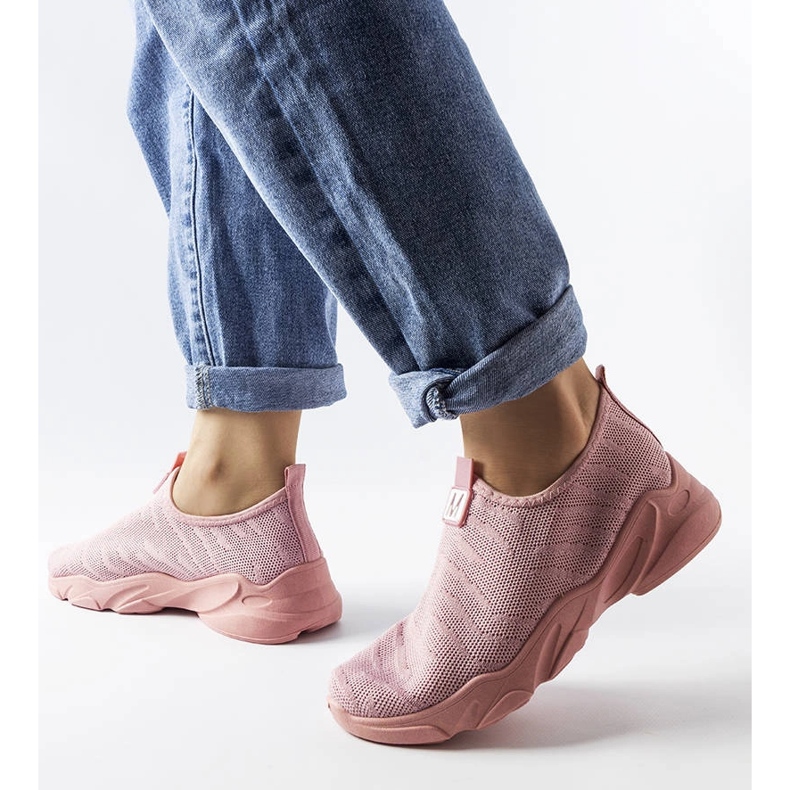 Růžové textilní tenisky od Aarona růžový 1