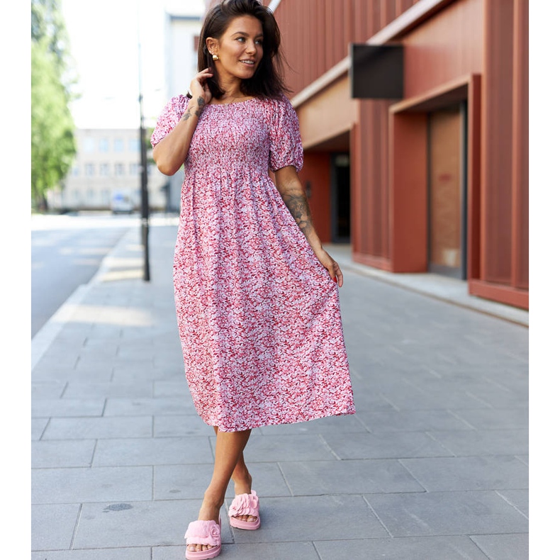 Květinové pantofle Paciano v růžové barvě růžový 1