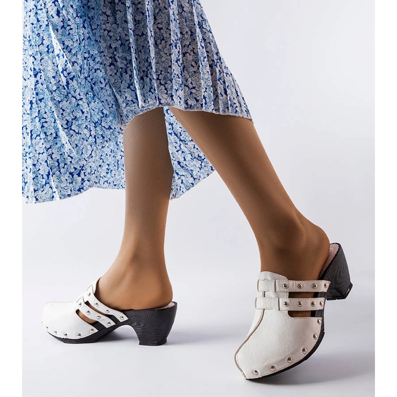 Custer bílé dřeváky bílý 2