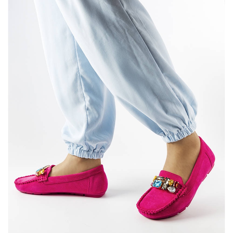 Růžové mokasíny s koženou podrážkou od Bertranda růžový 1