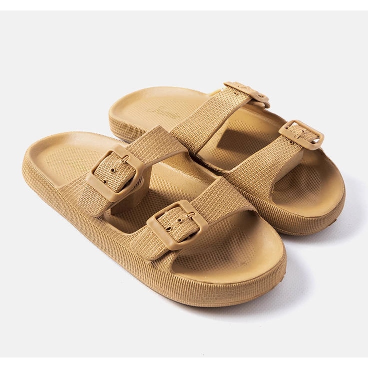 Hnědé gumové jezdce s přezkami z Padovy hnědý 1