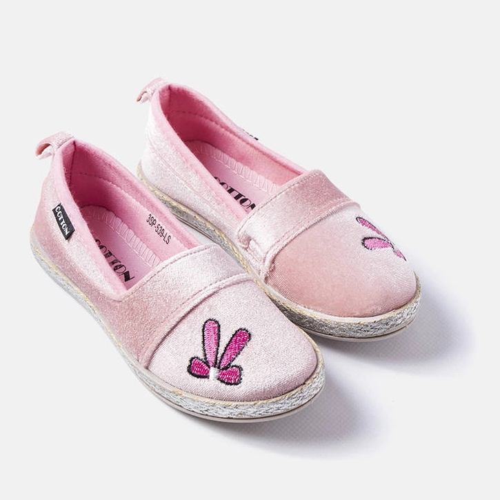 Růžové velurové balerínky od Patrie růžový 1