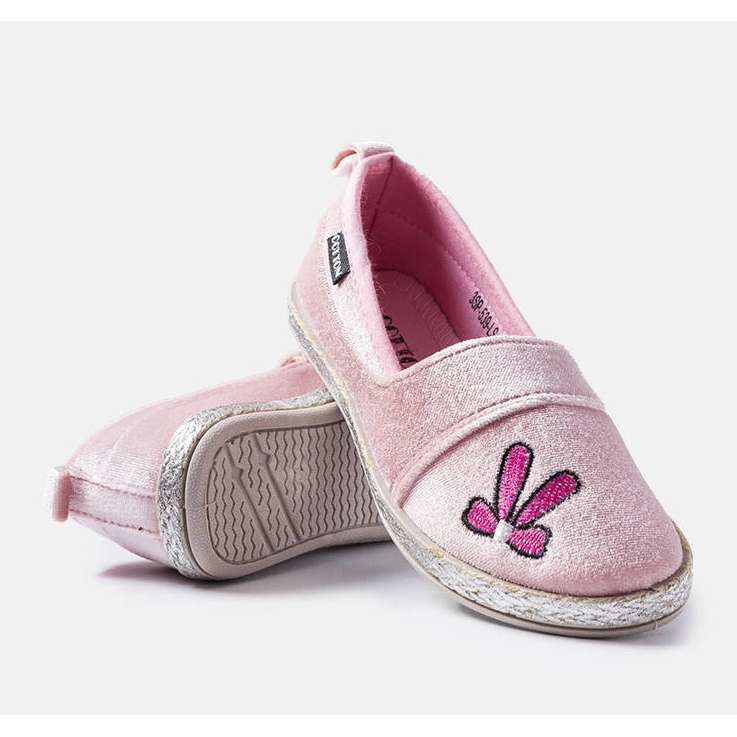 Růžové velurové balerínky od Patrie růžový 2