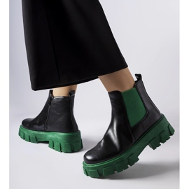 Černozelené masivní kotníkové boty Petronio černá 1 Černozelené masivní kotníkové boty Petronio černá 1