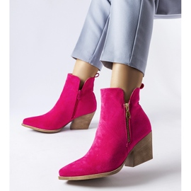 Růžové kovbojské boty zdobené zipem Trevisani růžový 1