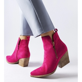 Růžové kovbojské boty zdobené zipem Trevisani růžový 2