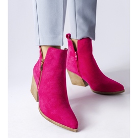 Růžové kovbojské boty zdobené zipem Trevisani růžový 3