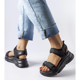 Černé sportovní sandály na platformě Tampa černá 1