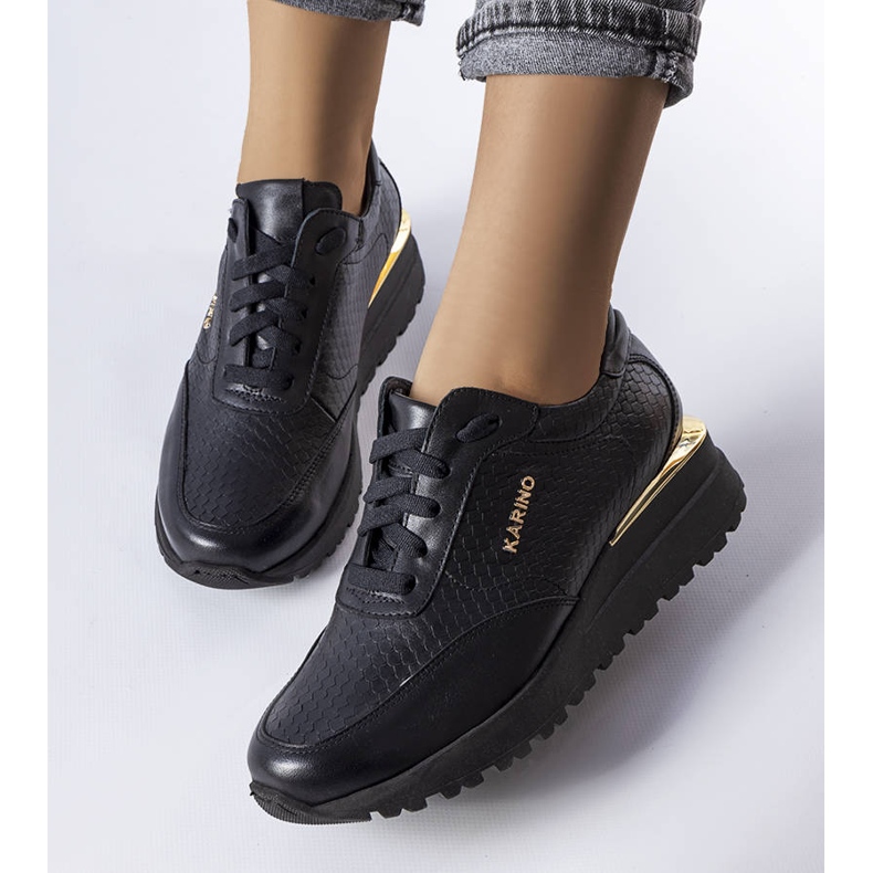 Černé kožené tenisky Karino černá 1