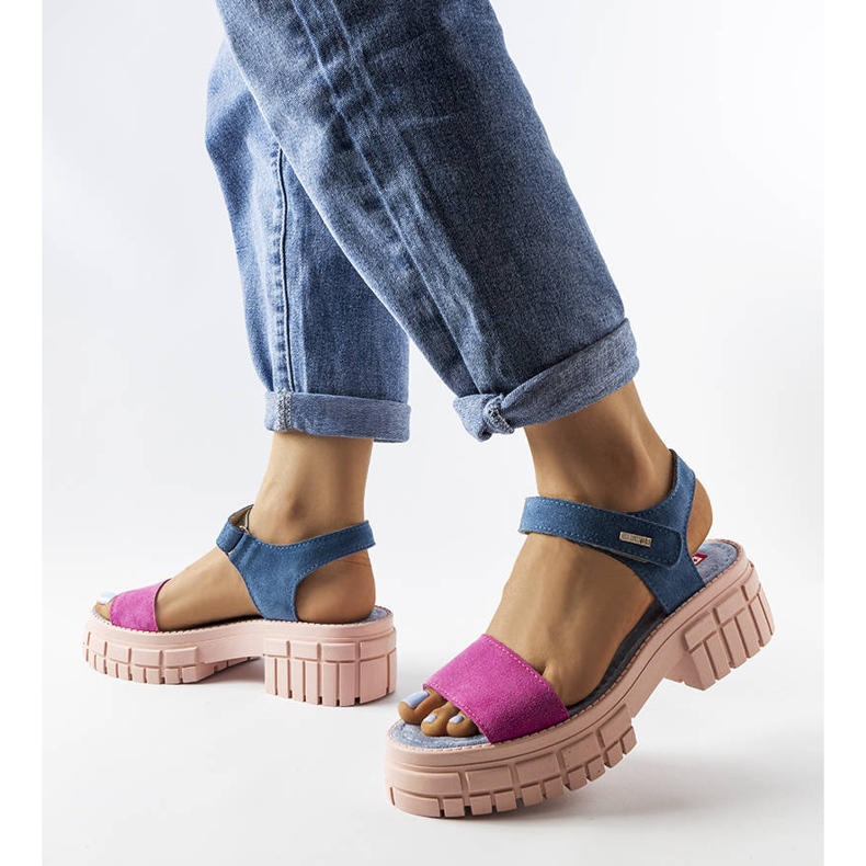 Růžové a modré sandály Big Star LL276034 růžový 1