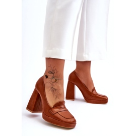 Sweet Shoes Camel Alisa lodičky na vysokém podpatku hnědý 4