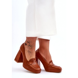 Sweet Shoes Camel Alisa lodičky na vysokém podpatku hnědý 2