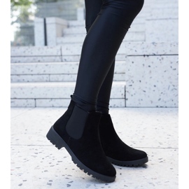 Černé zateplené eko-semišové boty Sabre černá 1