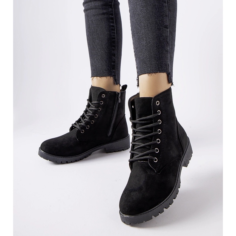 Inna Černé zateplené eko-semišové boty Rosing černá 1