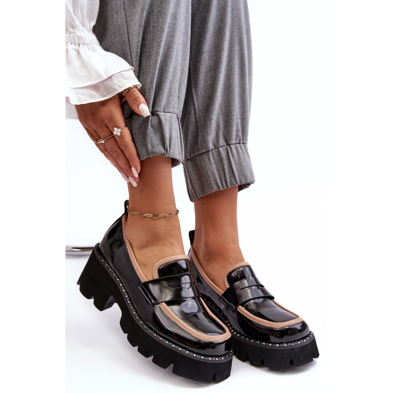 S.Barski Kožené dámské mokasíny D&amp;A MR870-32 Black černá 1