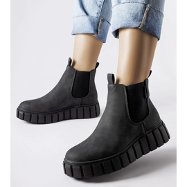 Černé nazouvací kotníkové boty Big Star MM274324 černá 1