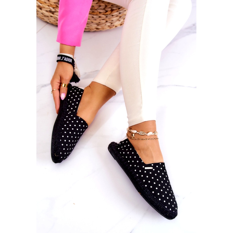 Dámské espadrilky s puntíky Big Star JJ274867 Černá 4