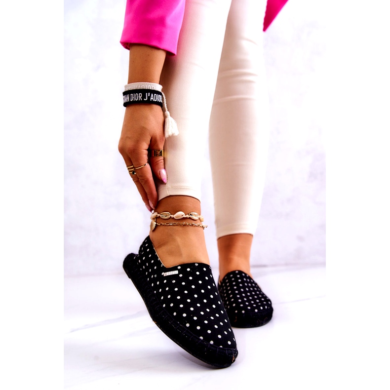 Dámské espadrilky s puntíky Big Star JJ274867 Černá černý 1