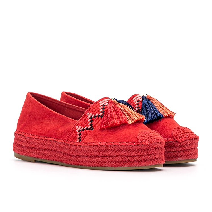 Coura Červené espadrilky na platformě Pisquid červený 1